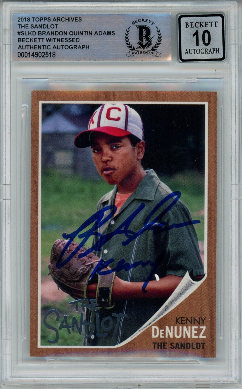 Brandon Adams Signed Card Sandlot Topps Archives Beckett 10 auto  40657