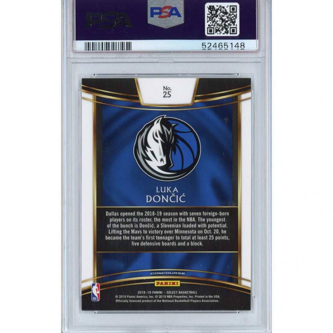 Graded 2018-19 Panini Select Luka Doncic #25 Rookie RC Basketball Card PSA 10