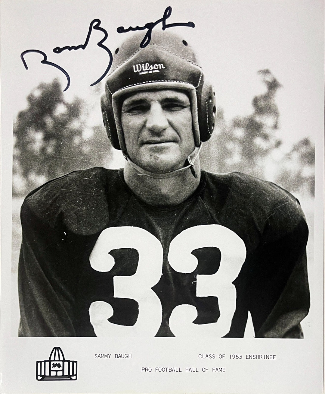 Sammy Baugh signed HOF Enshrinee Class of 1963 B&W 8x10 Photo- Tuff Stuff COA