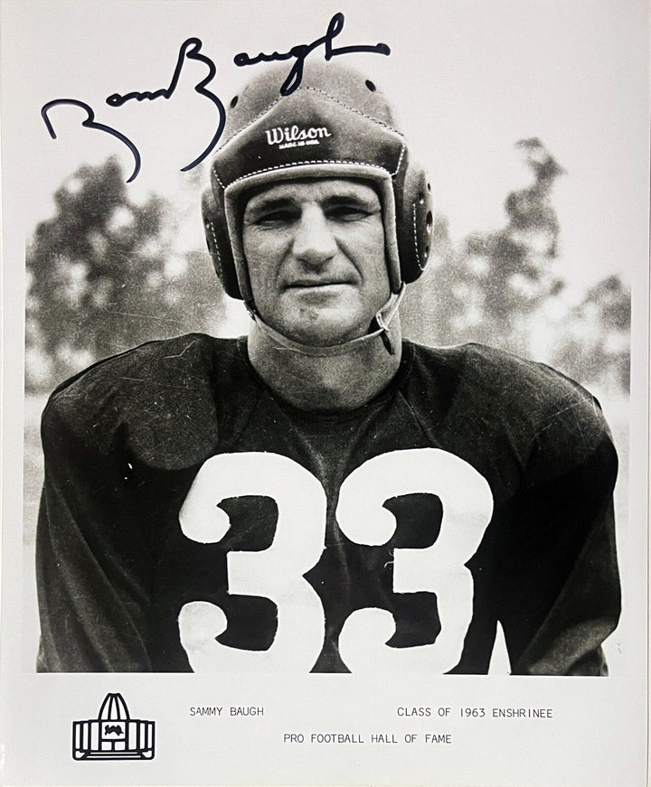 Sammy Baugh signed HOF Enshrinee Class of 1963 B&W 8x10 Photo- Tuff Stuff COA