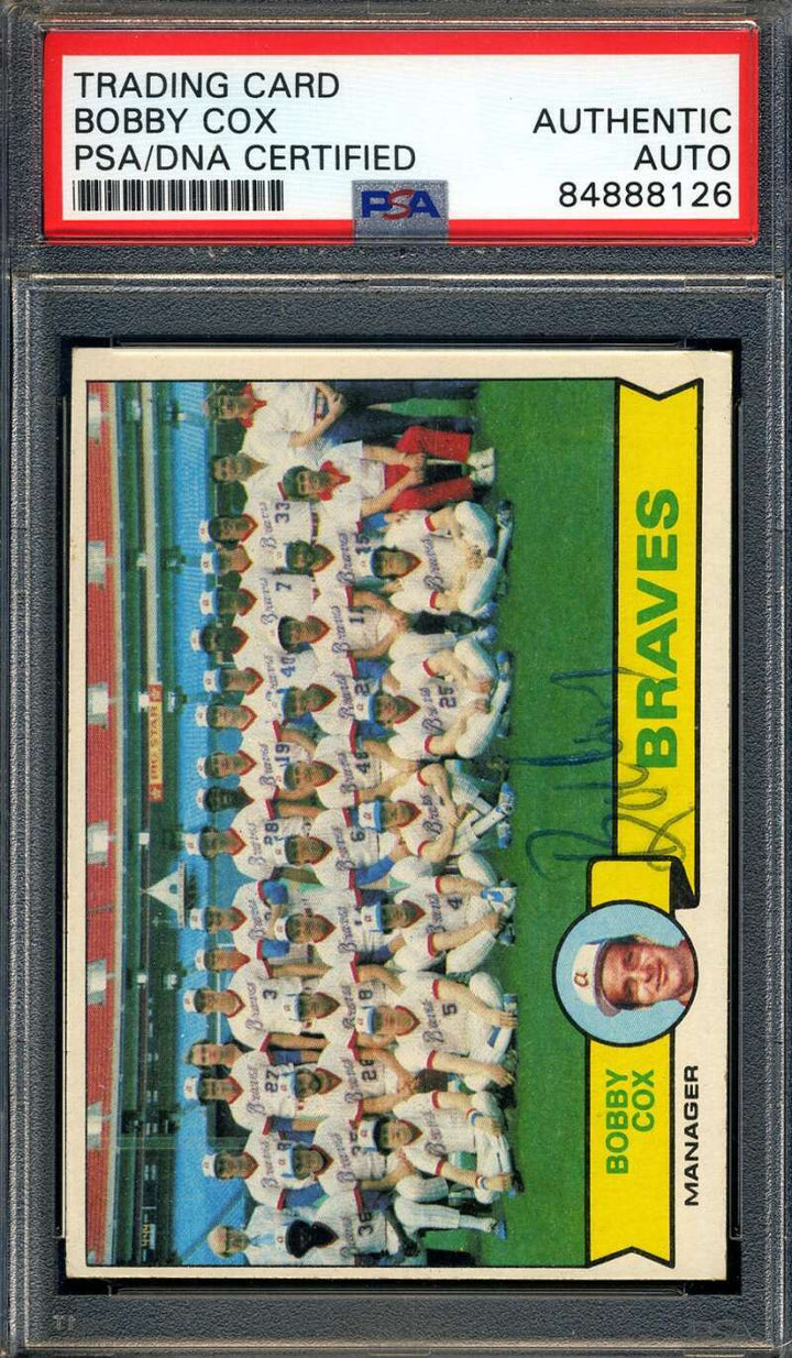 Bobby Cox PSA DNA Vintage Signed 1979 Topps Autograph
