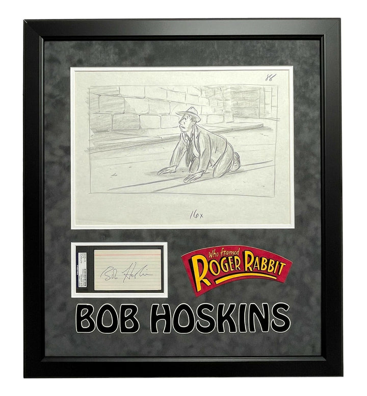 Bob Hoskins Signed Roger Rabbit Studio Used Storyboard Drawing Framed PSA COA