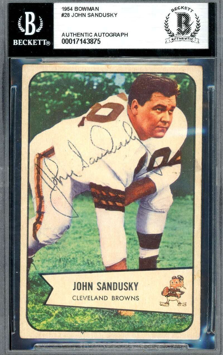 John Sandusky Beckett BAS Signed 1954 Bowman Autograph