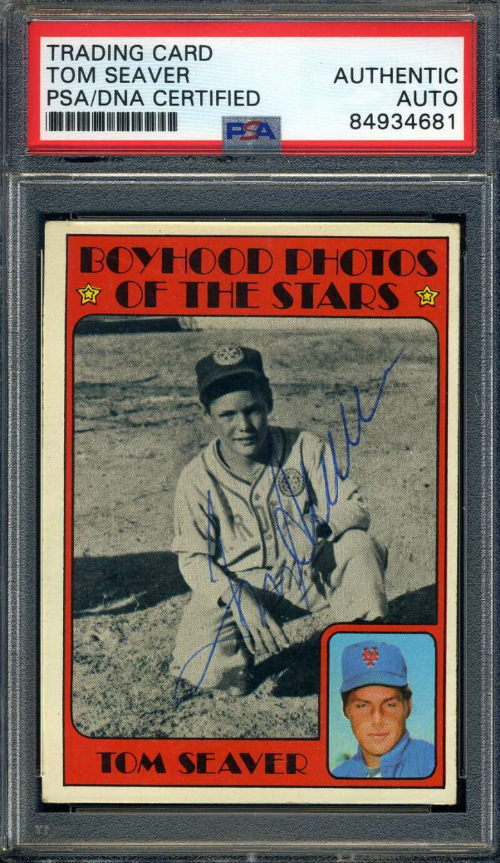 Tom Seaver PSA DNA Vintage Signed 1972 Topps Boyhood Photos Autograph