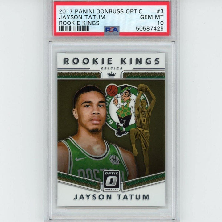 Graded 2017-18 Panini Donruss Optic JAYSON TATUM #3 Rookie Kings Card PSA 10