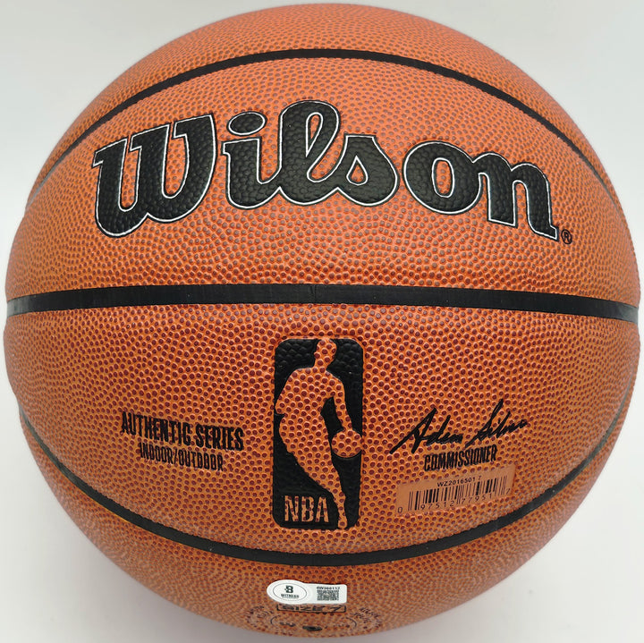 Dennis Rodman Auto Authentic Indoor/Outdoor Basketball Bulls "5X Champ" Beckett