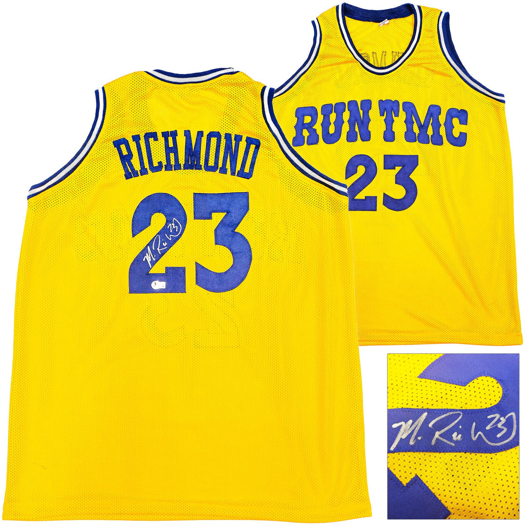 Golden State Warriors Mitch Richmond Auto Signed Yellow Jersey Beckett Witness