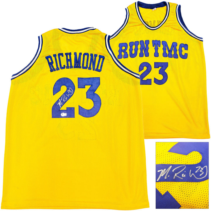 Golden State Warriors Mitch Richmond Auto Signed Yellow Jersey Beckett Witness
