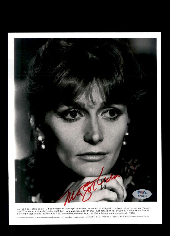 Margot Kidder PSA DNA Coa Signed 8x10 Photo Autograph Trenchcoat