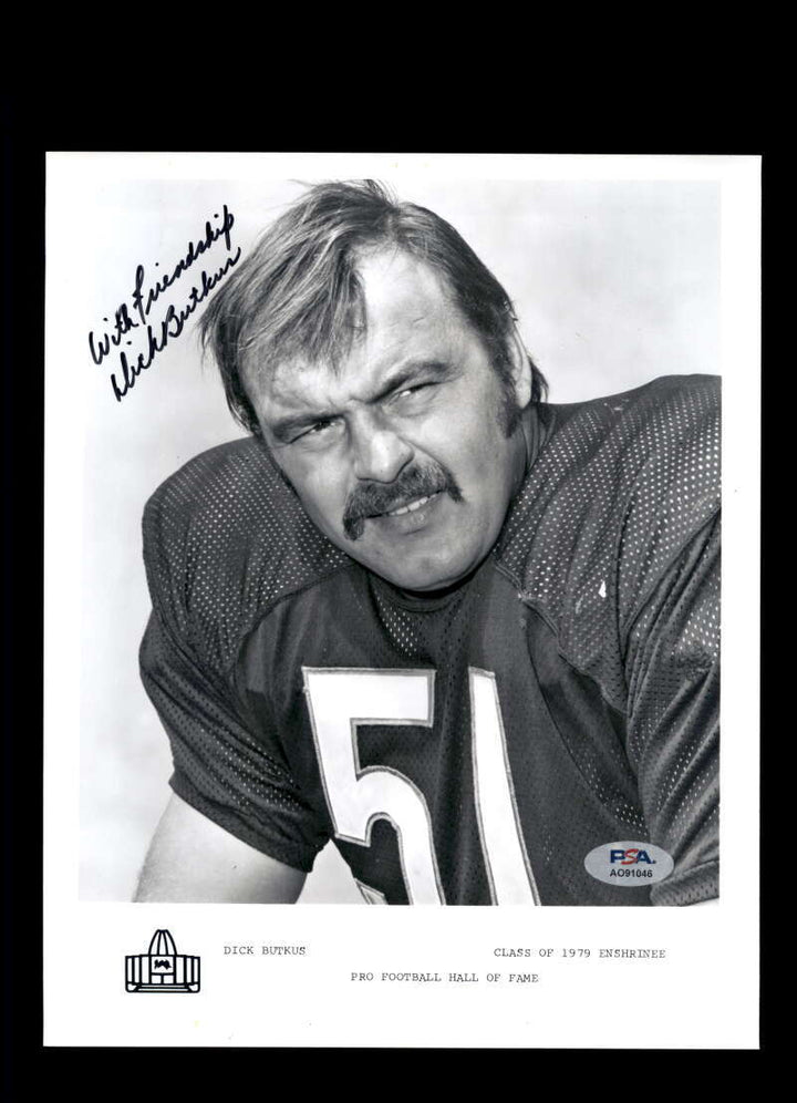 Dick Butkus PSA DNA Signed 8x10 Photo Bears Autographed