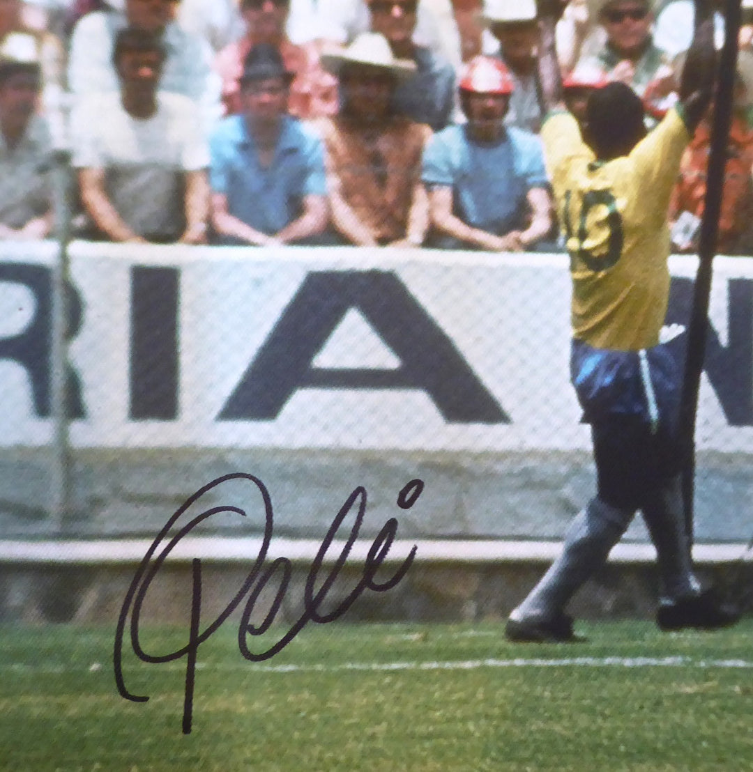 Pele & Gordon Banks Signed 20x30 Canvas Photo "The Greatest Save" 1970 WC BAS