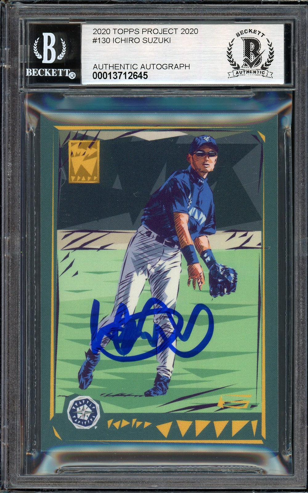 Ichiro Suzuki Auto Topps Project 2020 Naturel Card 130 Mariners Sig 10 /5 BAS