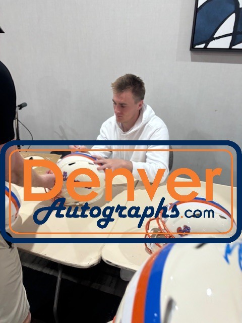 Bo Nix Autographed Denver Broncos Authentic Retro Helmet Beckett Witness 56441