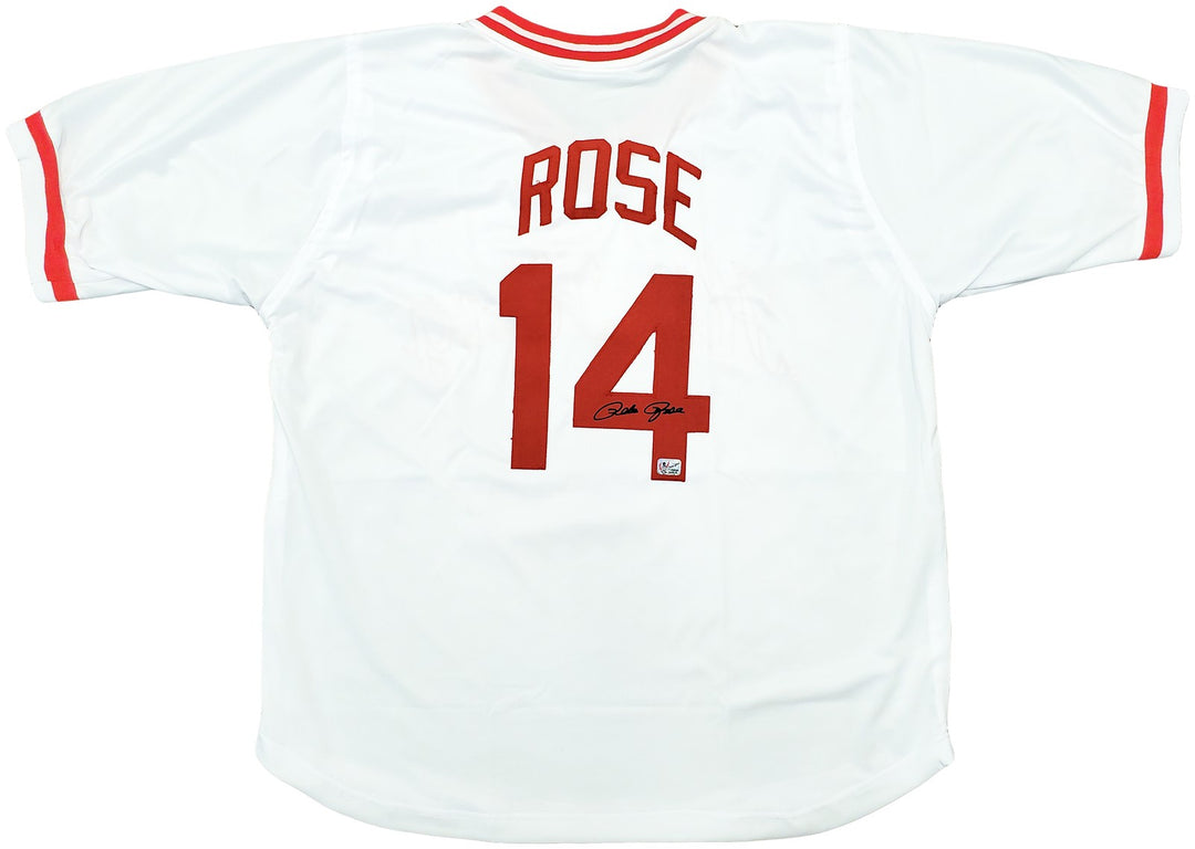 Cincinnati Reds Pete Rose Autographed Signed White Jersey PR Holo