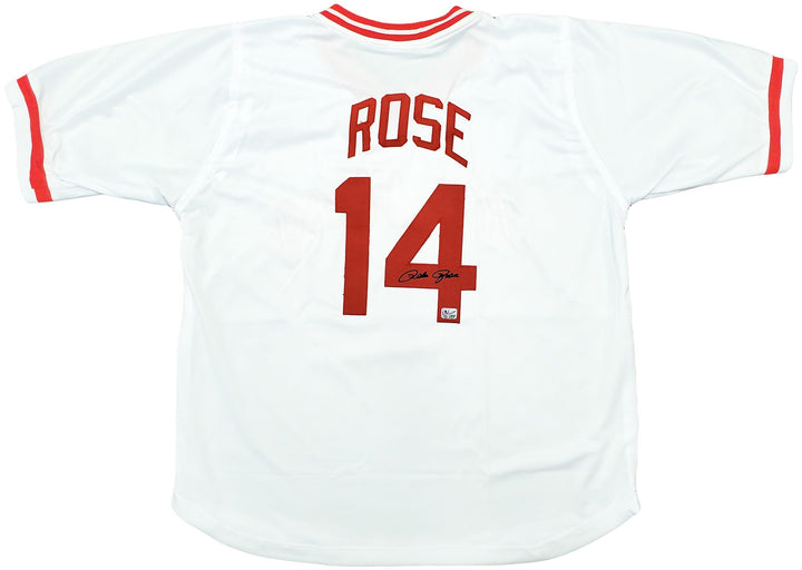 Cincinnati Reds Pete Rose Autographed Signed White Jersey PR Holo