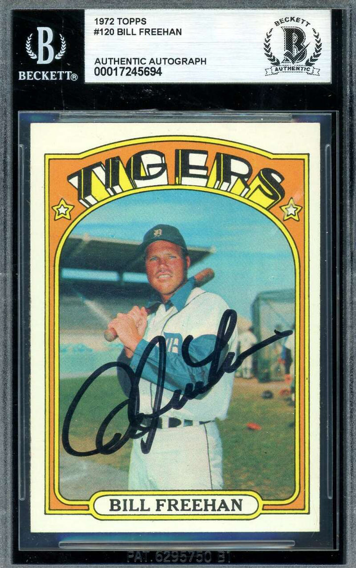 Bill Freehan Beckett BAS Signed 1972 Topps Autograph