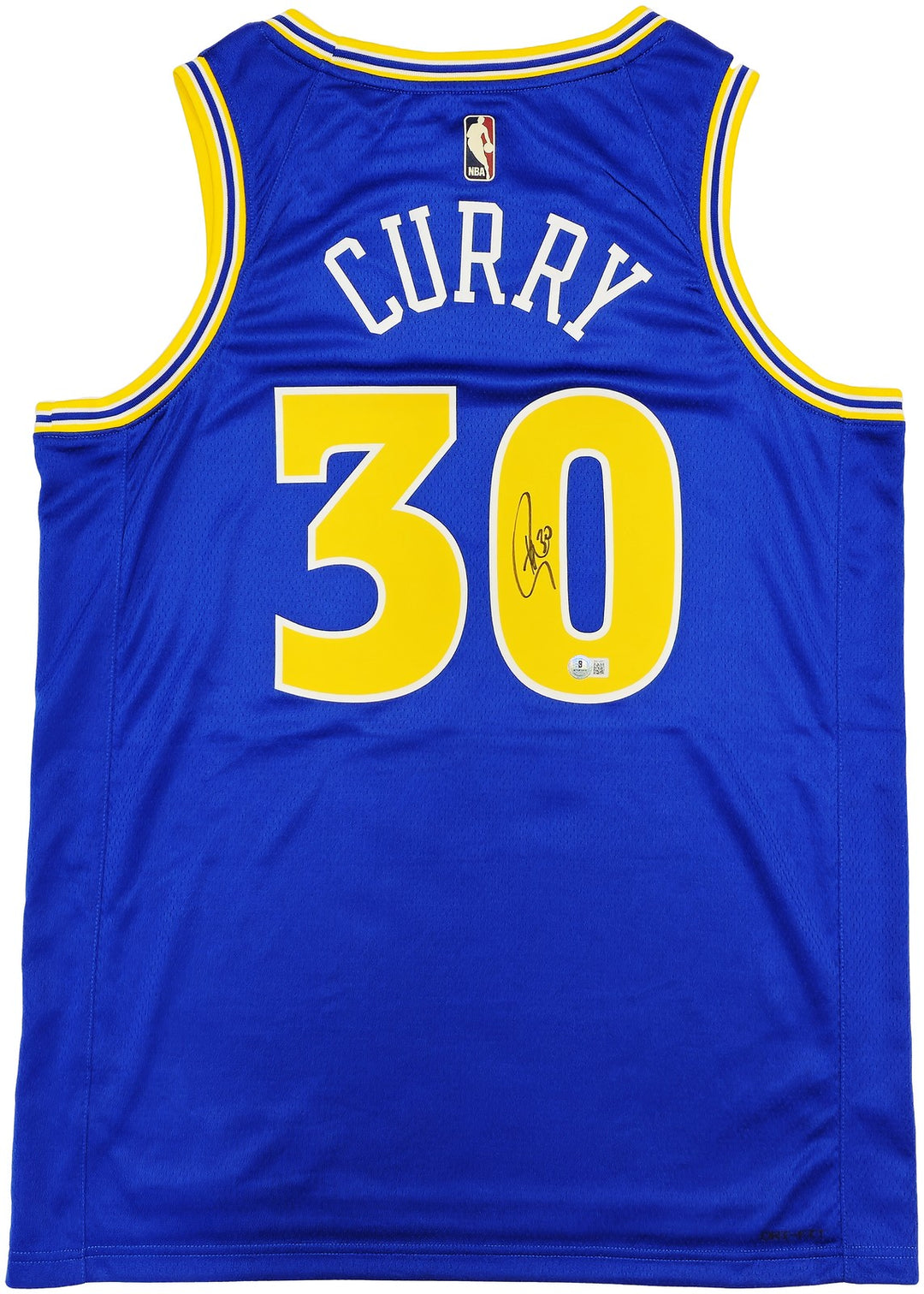 Warriors Stephen Curry Auto Blue Nike Swingman Classic Edt Jersey Sz 48 Beckett