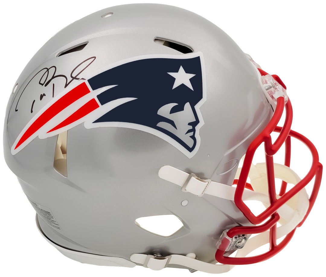 Tom Brady Signed Patriots Silver Full Size Authentic Speed Helmet Fanatics Holo