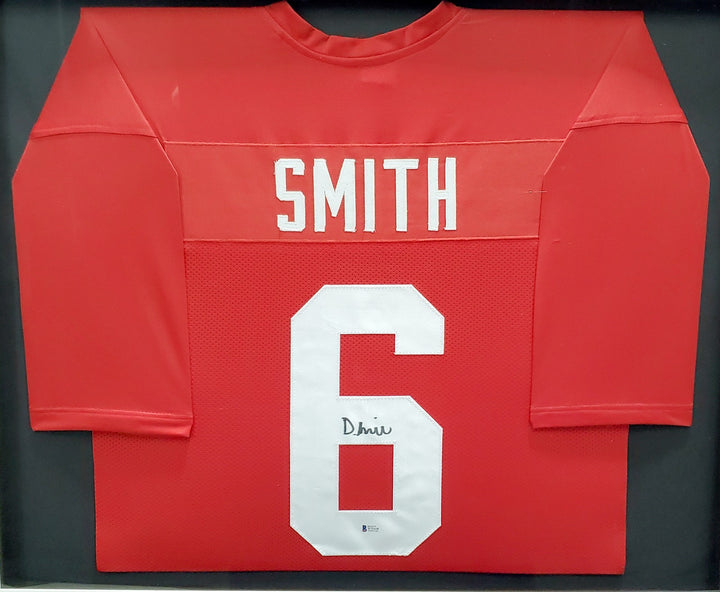 Alabama Crimson Tide Devonta Smith Signed Framed Red Jersey Beckett BAS