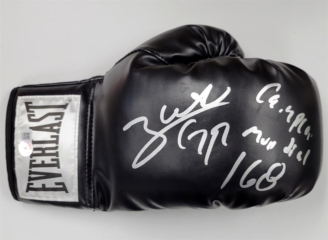 Gilberto Ramirez "Zurdo" signed "Campeon Mundial 168" Boxing Glove autograph BAS