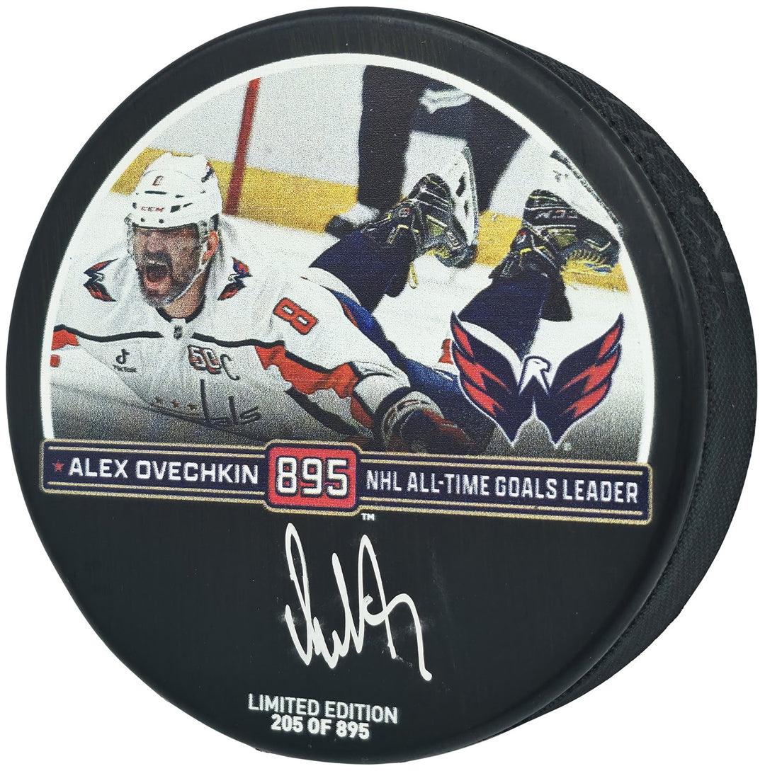 Alex Ovechkin Auto Official Capitals Record Breaking Goal Logo Puck Fanatics