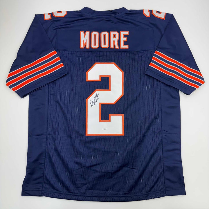 Autographed/Signed D.J. DJ Moore Chicago Retro Blue Jersey Beckett JSA COA