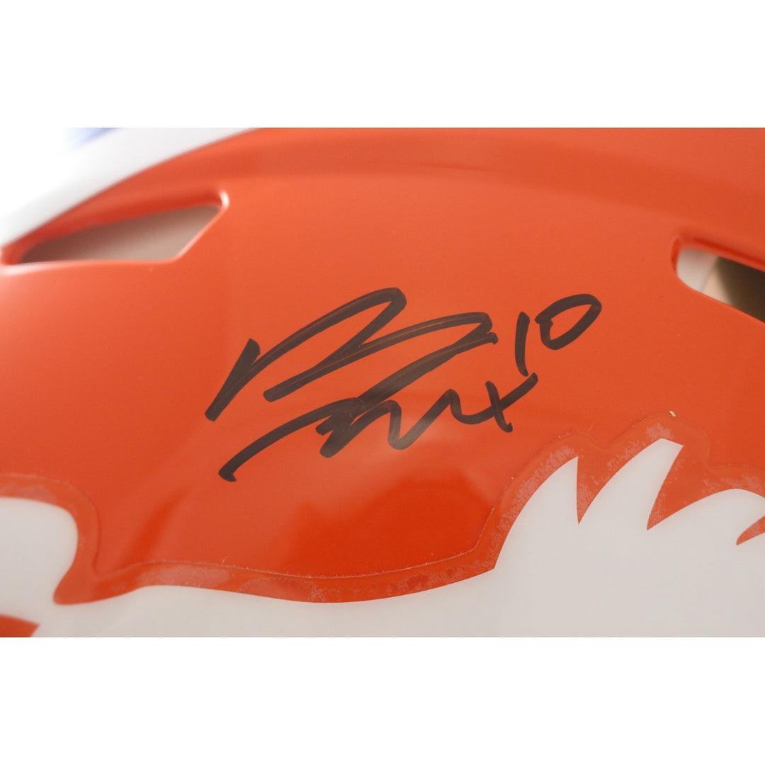 Bo Nix Autographed Denver Broncos Authentic 1966 TB Helmet Beckett Witness 57266