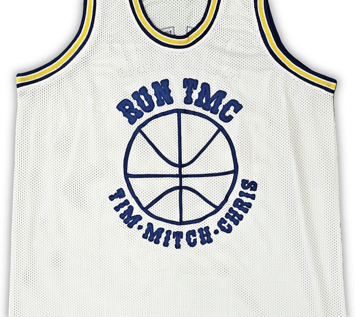 Warriors Chris Mullin, Tim Hardaway Mitch Richmond Auto White Jersey Run TMC BAS