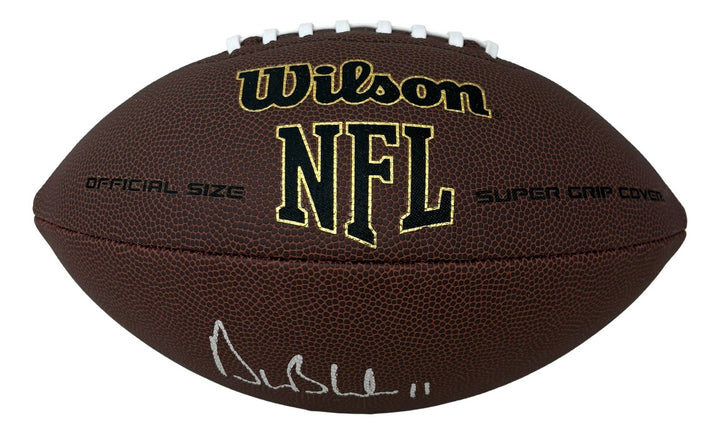 Drew Bledsoe New England Signed Wilson NFL Super Grip Football JSA QR