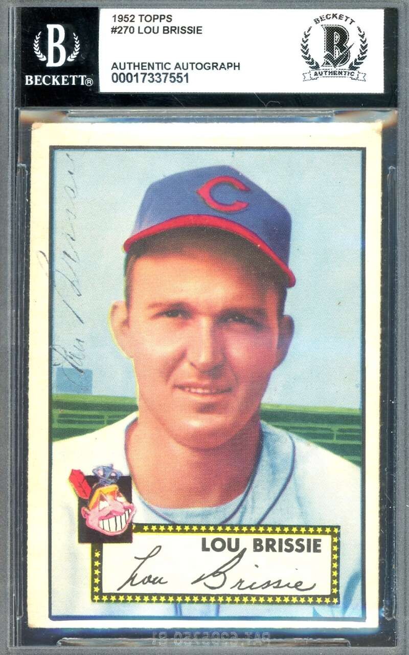 Lou Brissie Beckett BAS Vintage Signed 1952 Topps Autograph