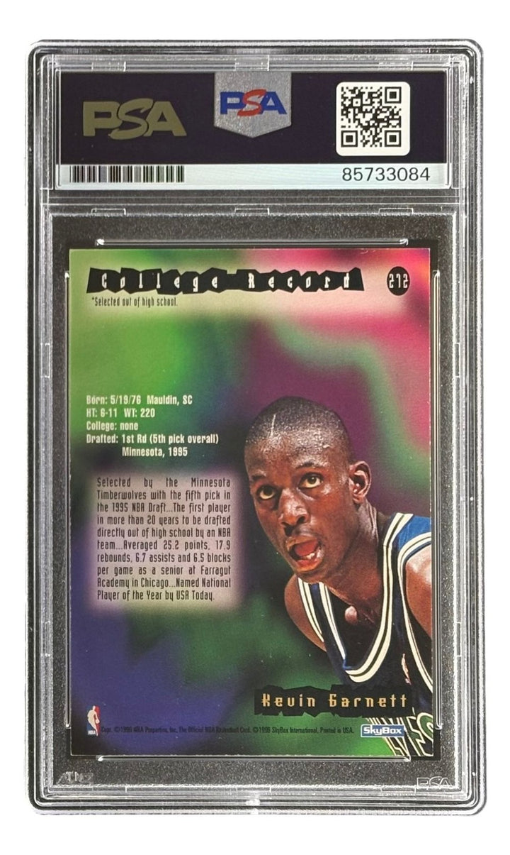 Kevin Garnett Signed 1995/96 Hoops #272 Timberwolves Rookie Card PSA/DNA