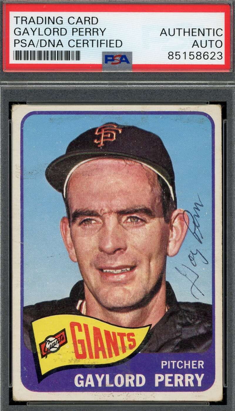 Gaylord Perry PSA DNA Coa Signed 1965 Topps Autograph