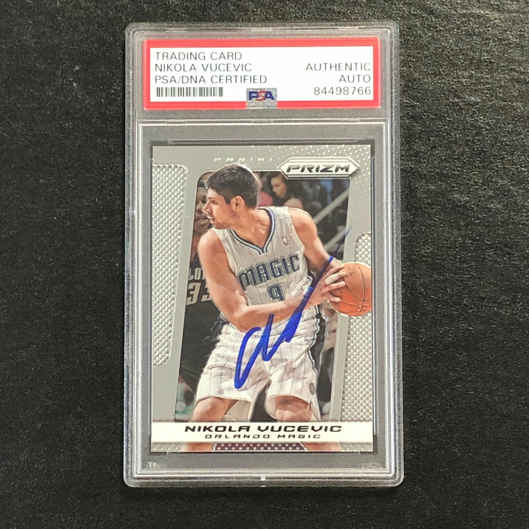 2013-14 Panini Prizm #125 Nikola Vucevic Signed Card AUTO PSA Slabbed Magic