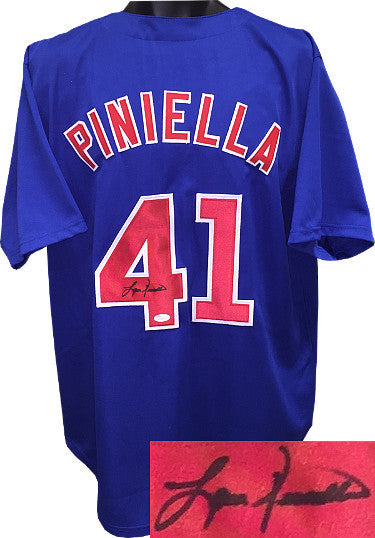 Lou Piniella signed Blue TB Custom Stitched Baseball Jersey XL- JSA Hologram