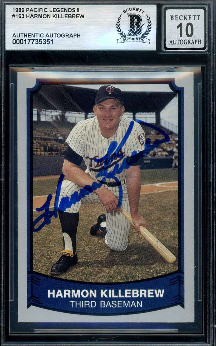 Harmon Killebrew Gem Mint 10 Beckett BAS Signed 1989 Pacific Legends Autograph