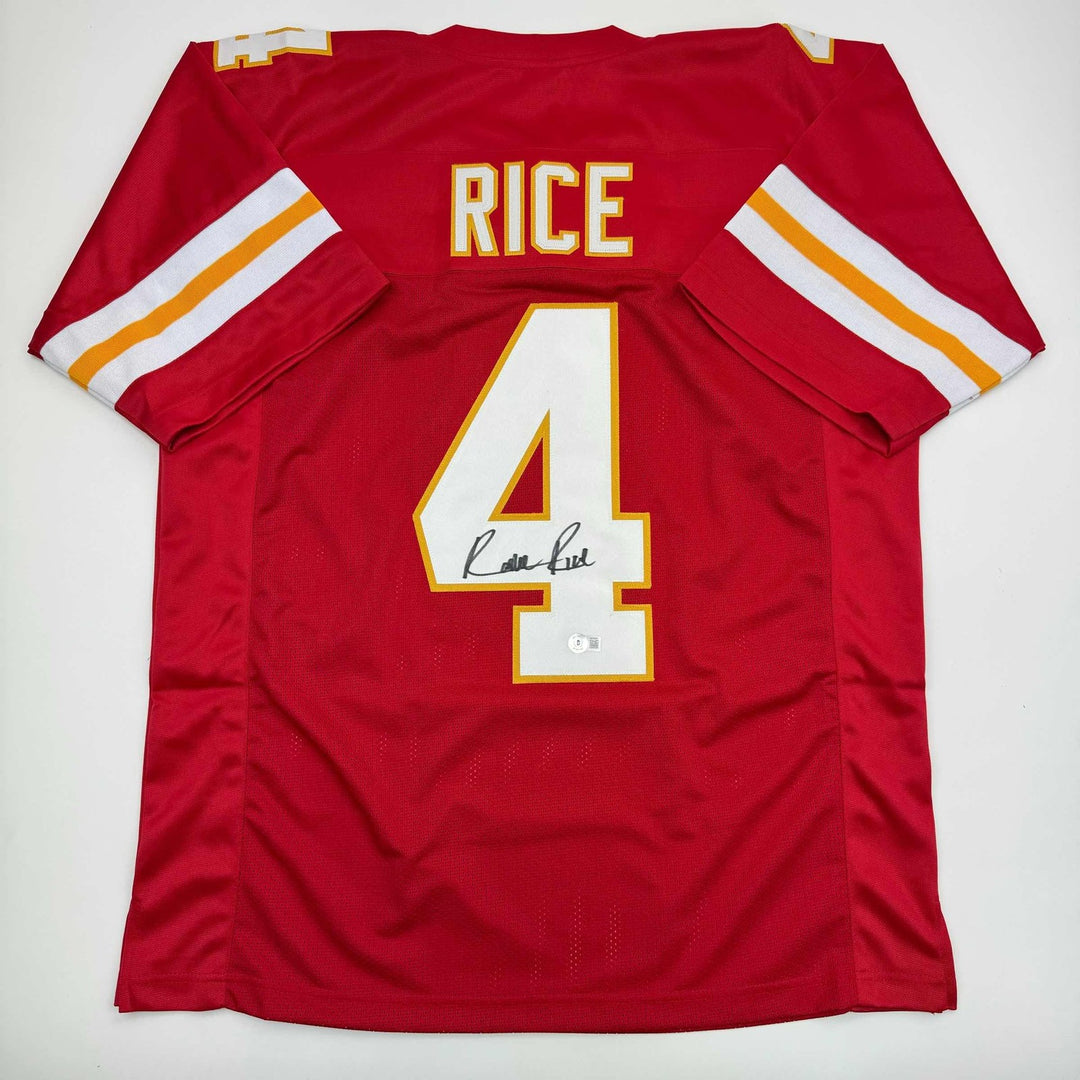 Autographed/Signed Rashee Rice Kansas City Red Jersey Beckett BAS COA