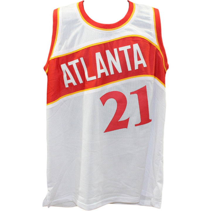 Dominique Wilkins Autographed Pro Style White XL Jersey Beckett Witness 49741
