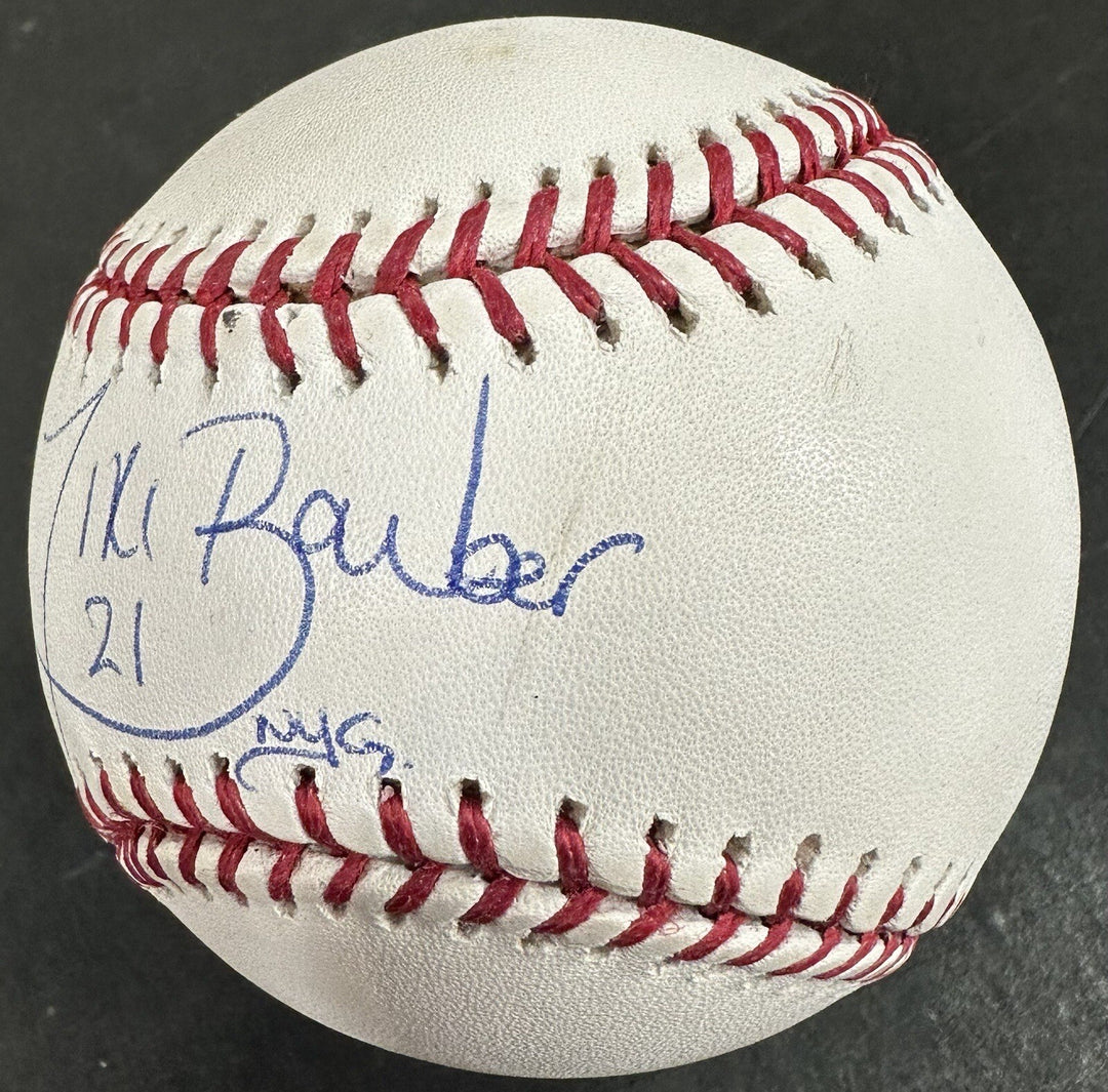 Tiki Barber Signed Official MLB Baseball NY Giants NYG #21 Autograph Steiner COA
