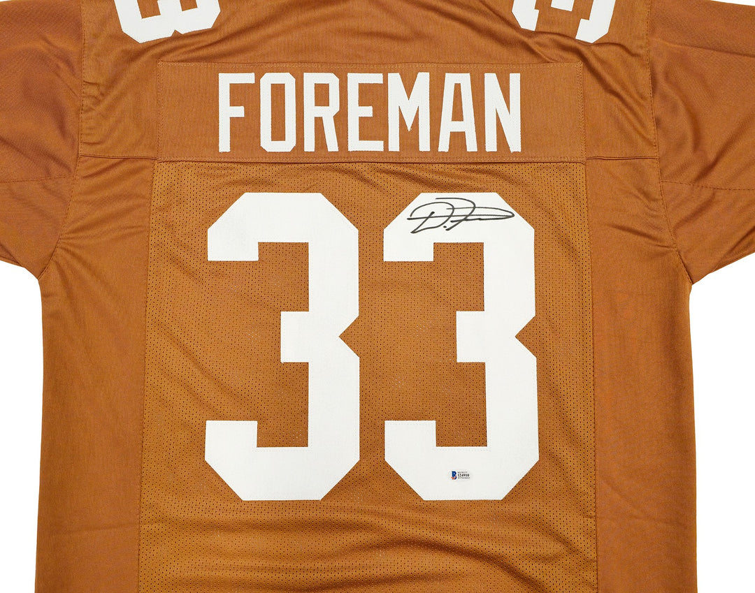 Texas Longhorns D'Onta Foreman Autographed Signed Orange Jersey Beckett Witness
