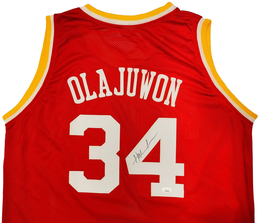 Houston Rockets Hakeem Olajuwon Signed Red Jersey The Dream JSA