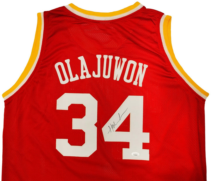 Houston Rockets Hakeem Olajuwon Signed Red Jersey The Dream JSA