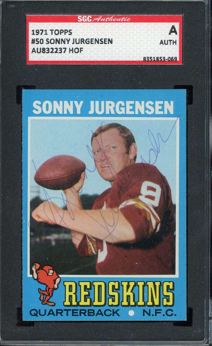 Sonny Jurgensen SGC Signed 1971 Topps Autograph