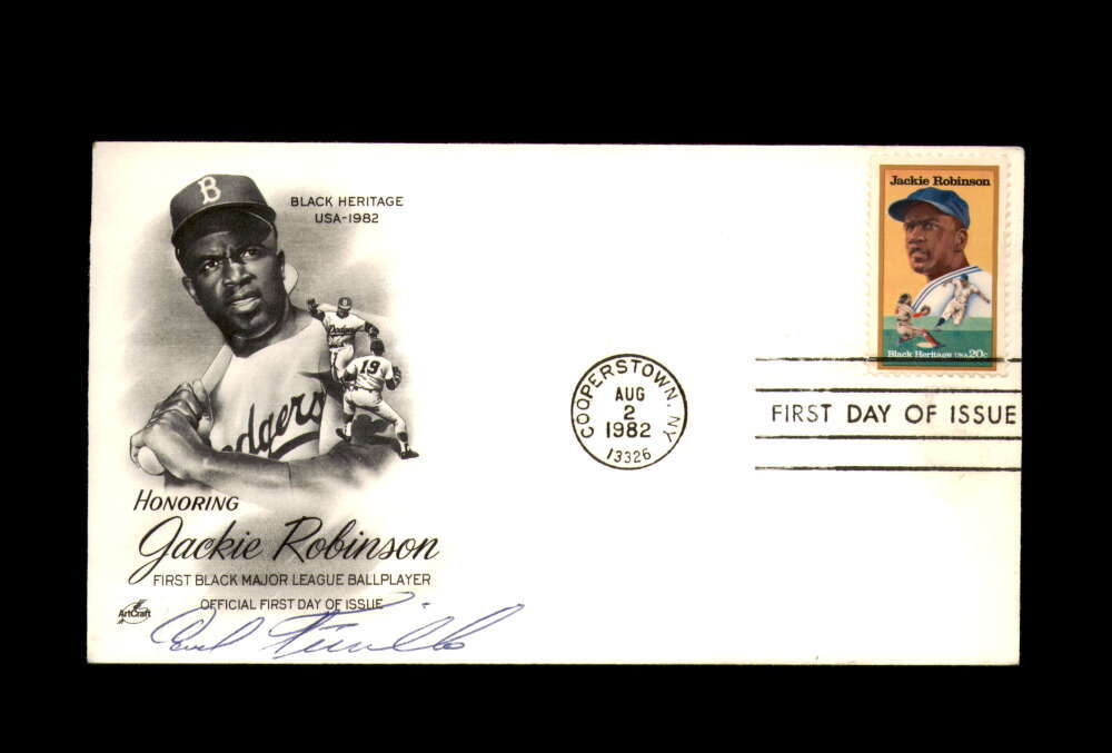 Carl Furillo PSA DNA Signed FDC 1982 First Day Cover Cache Jackie Robinson Autog