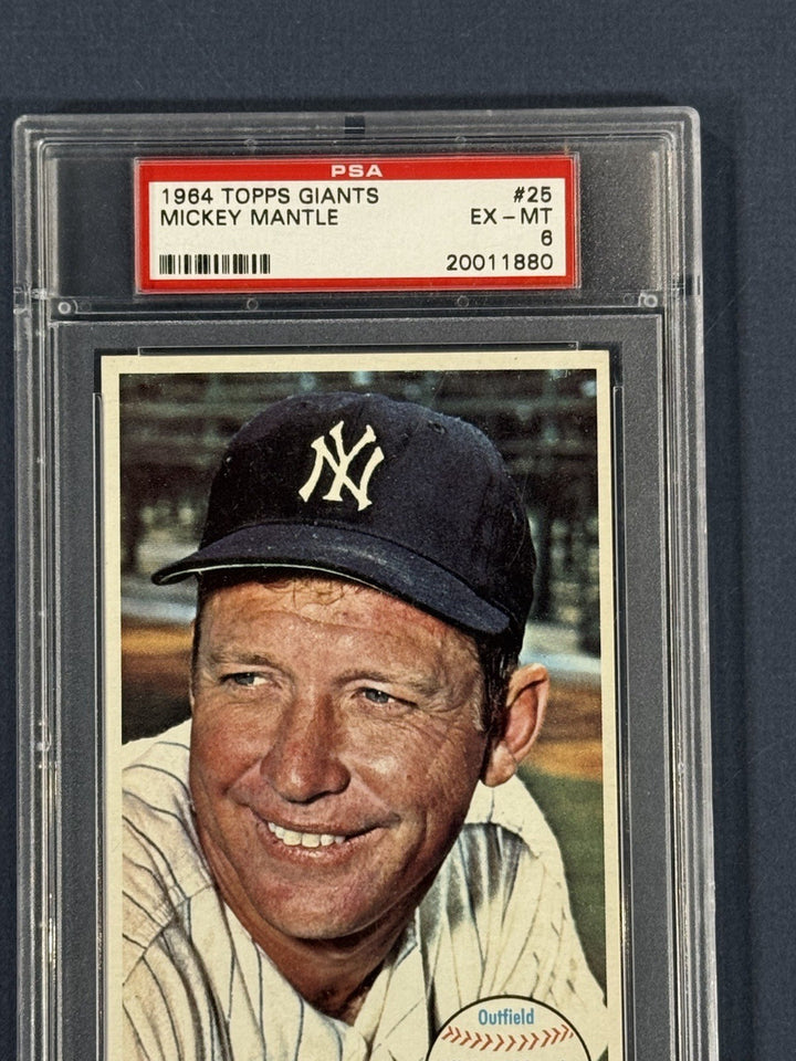 1964 Topps Giants #25 Mickey Mantle PSA 6 EX - Mint Sharp Beauty HOF Yankees