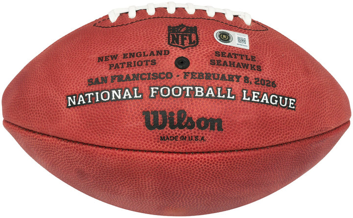 Sam Darnold Signed Seahawks Super Bowl LX Leather Football BAS Witness