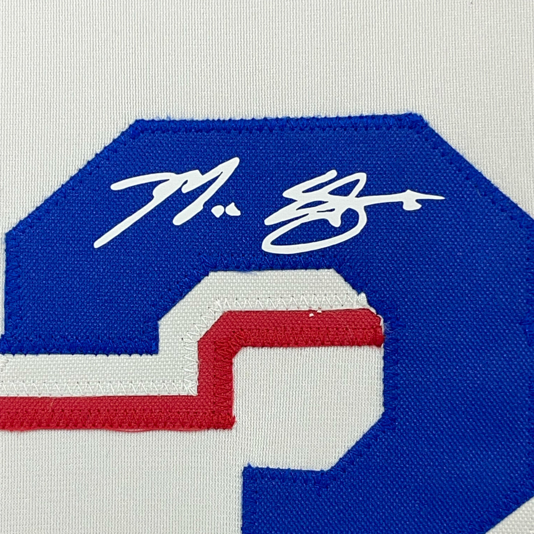 Framed Facsimile Autographed Max Scherzer 33x42 White Reprint Laser Auto Jersey