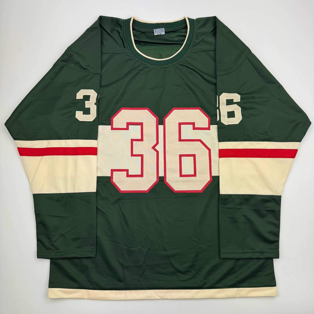 Autographed/Signed Mats Zuccarello Minnesota Green Hockey Jersey Beckett BAS COA