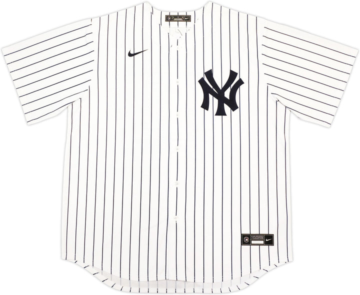 New York Yankees Juan Soto Signed White Pinstripes Nike Jersey Size XL Beckett