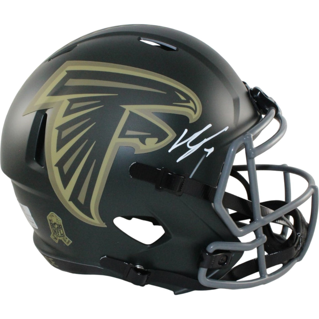 Bijan Robinson Autographed Atlanta Falcons F/S 25 STS Helmet Beckett WIT 56200