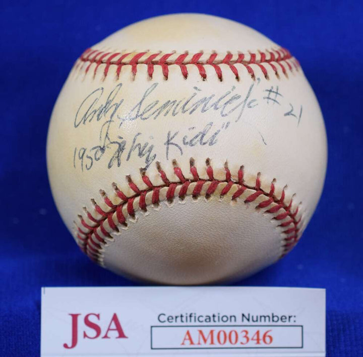 Andy Seminick 1950 Whiz Kids JSA Cert Autograph National League Signed Baseball